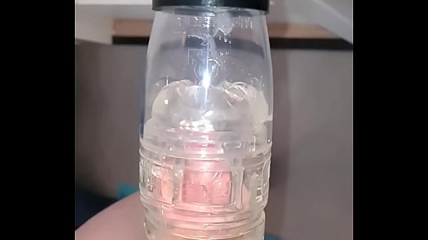 Cumshot in Fleshlight mount