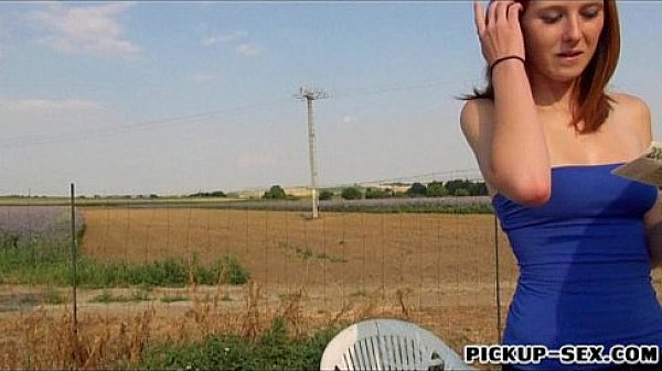 Redhead Linda Sweet banged in open fields for money