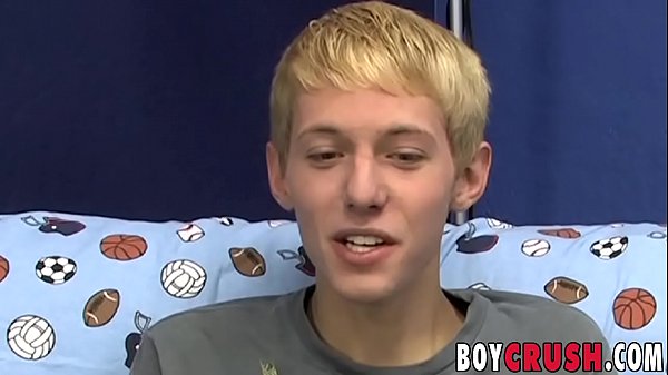 Skinny young gay stroking his long dick 