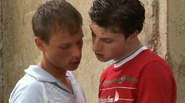 Gay buddies having freaky fun fucking out of town