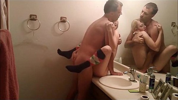 Blonde with pigtails bathroom fuck