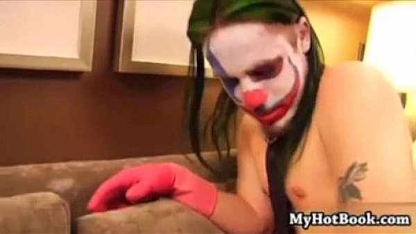 Hot tattooed girl gagged and fucked by rockstar clown