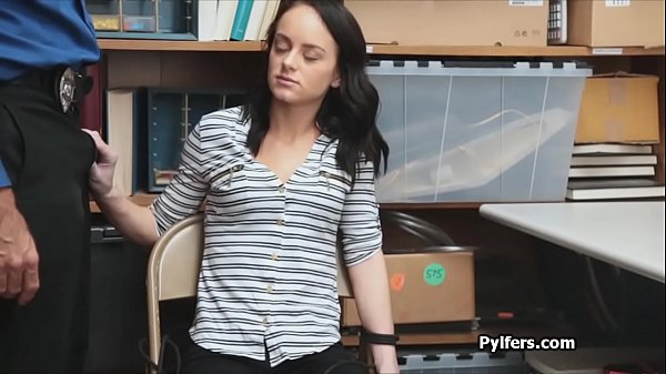 Hot teen pilfer caught and fucked by guard 