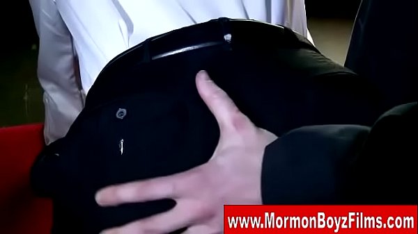 Young mormon stripped and examined by older gay man in suit 