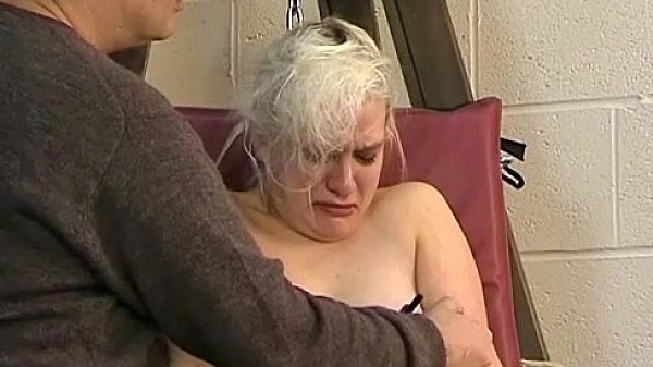 Blonde teen slavegirl Chaos tit tormented to tears and humiliated on the bondage 