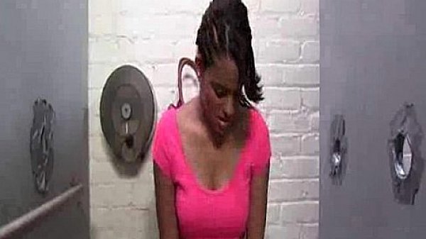 Horny Black Girl Strips And Sucks In Restroom