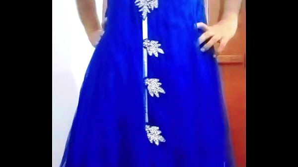 Indian Gay Bottom Crossdresser Gaurisissy real xxx in blue Lehanga 