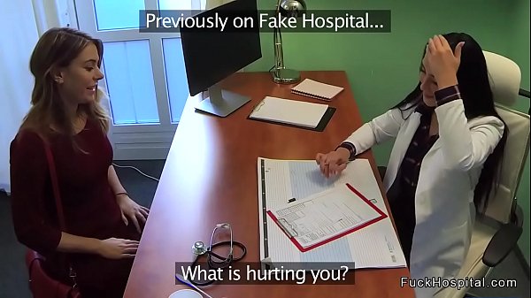 Doctor catches nurse and blonde babe and then they having threesome 