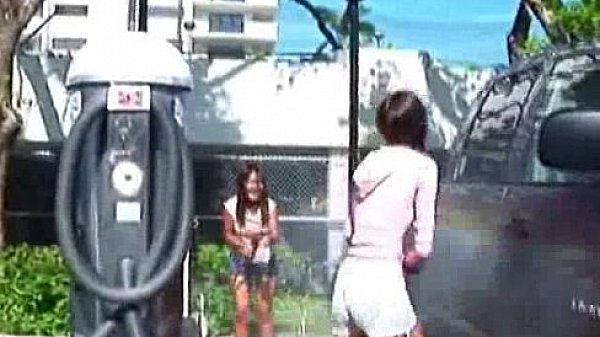 Teen Babes At A Car Wash