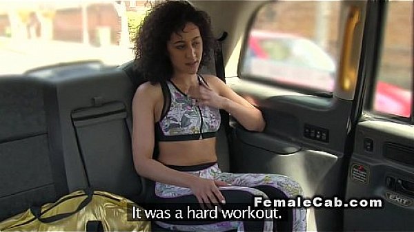 Curly lesbo customer licks cab driver  