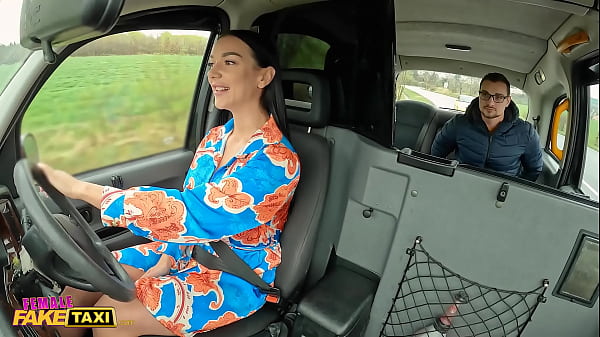 Female Fake Taxi Lady Gang showing off her awesome body to a guy from a night out