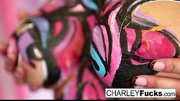 Busty babe plays with herself  