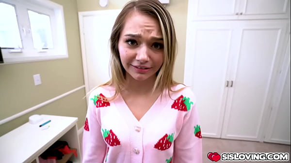 Stepsister Mia Kay on her knees sucking his stepbrothers cock  