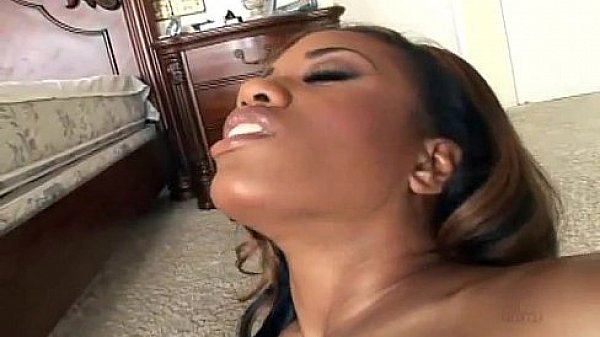 Hot black girl gets down to threesome