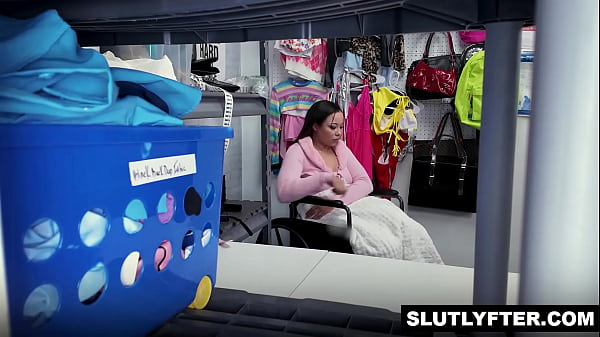 Shoplifter Adriana Maya getting a little spanking from the security