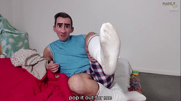 I thought i was home alone having the time of my life sniffing my stepdad's filthy socks that was until stepfather came home early and busted me - Lucky for me he took pity on me after finding out I was a virgin and decided to jerk me off. 