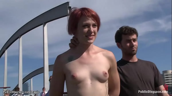 Master James Deen with big cock fucks in mouth Spanish ginger babe Yakima Squaw then binds her to rail and fucks in the ass while she is blindfolded then walks her naked down the crowded dock