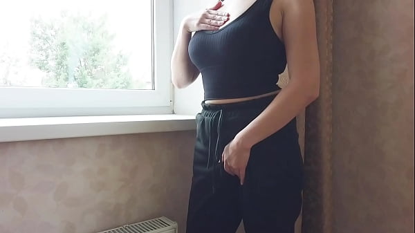 Hot milf back window in panties masturbate pussy