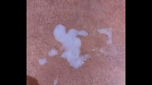 Busting a huge cumshot in the bathroom