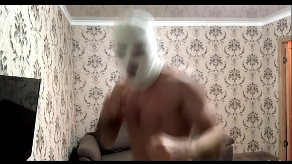 Humiliation from a muscular man in a mask! A of sperm! Russian speech!