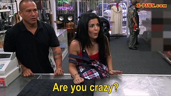 Cuban chick sells her TV sells her pussy at the pawnshop