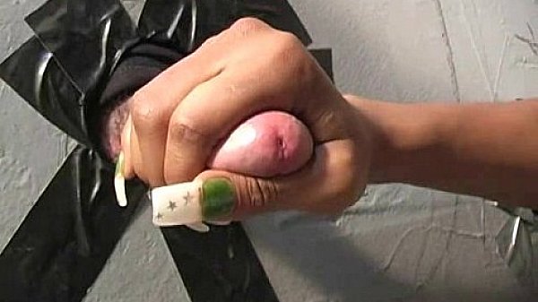 Ebony teen cleaning all the cocks at gloryhole 9