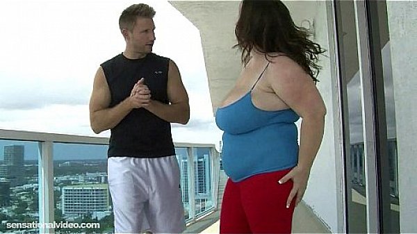 BBW Soccer Bent Over and Fuck on Balcony