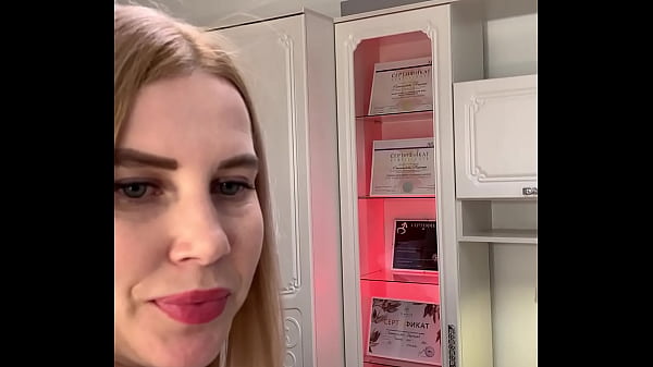 Sweet girl came for depilation to Mistress SugarNadya 