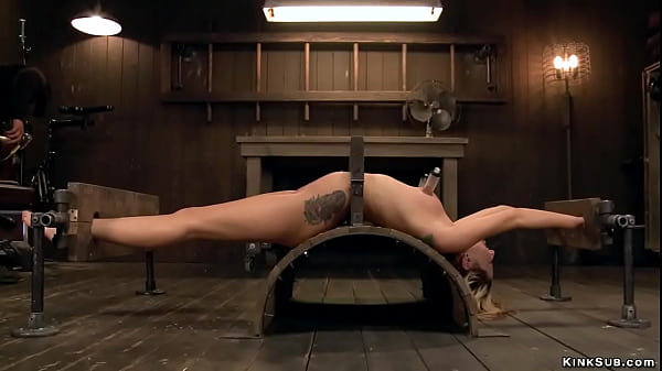 Hot blonde slave Dallas Blaze gets corporal punishment from pussy and nipples suction to back arch bondage and gas mask on her face and cunt vibration on device bondage