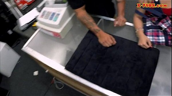 Latin chick sells her TV and banged hard by horny pawnkeeper