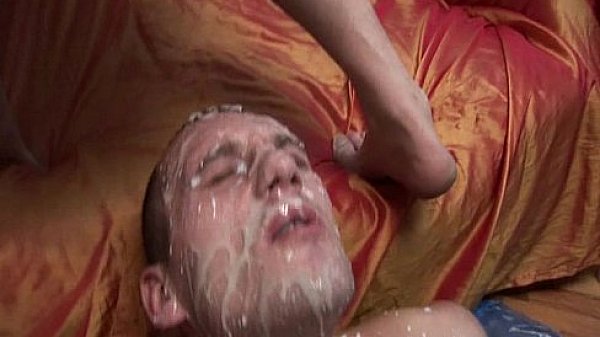 Huge Gay Face Covered With Cum