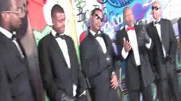 Blonde Blows Group of Black Men