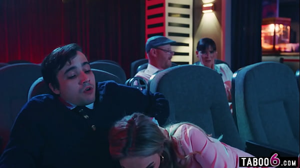 Cinema visit had teens fucking and older couple annoyed by them making noise