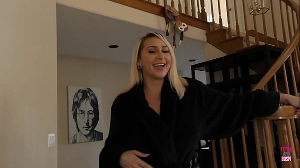 A blonde woman allows a man to compare her sexual performance to that of a sex doll