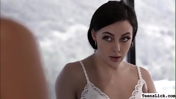 Teen masseuse lets her customer get naked in front of her.After that,she lets her lay down on the massage table and she starts massaging her body.Suddenly,she felts horny and they start kissing each other and lick their wet pussies.