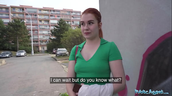 Public Agent Redhead cutie removes the condom from my big cock for real sex