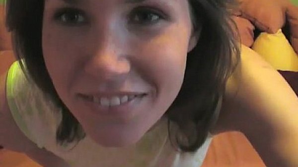 Horny brunette spreads her legs