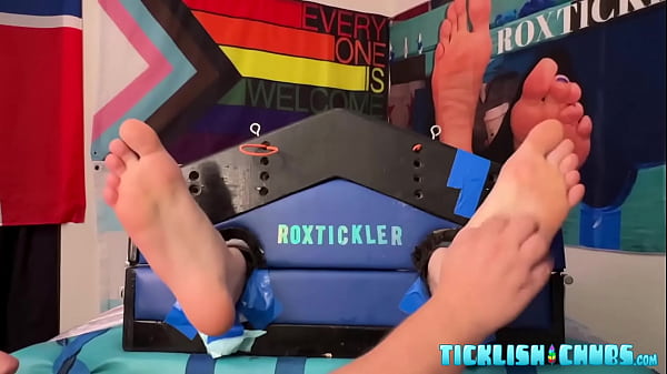 Chubby dom tickles restrained amateur