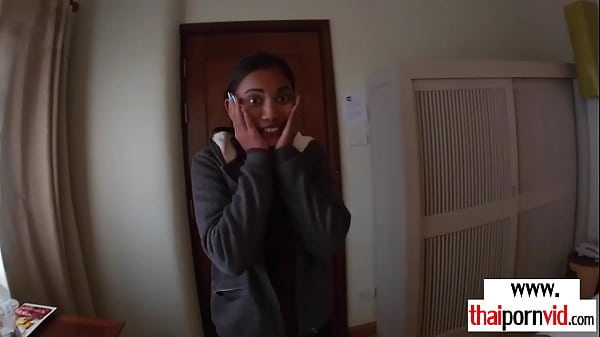 Amateur asian slut sucking and fucking a huge dick in the bath  