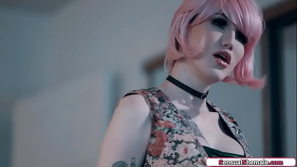 Stepbrother is brokenhearted so his busty trans stepsister Lena Moon comforts him.They kiss and he rims her.The tgirl gives him a bj and is barebacked 