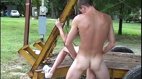 Young gay sex in unleashed outdoor action