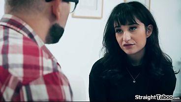 Stepdaughter Isabella Nice left home because of her feelings for her stepdad.He doesnt want to lose her again so he lets her kiss and fuck him