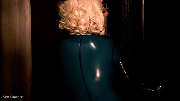 beautiful female washing herself