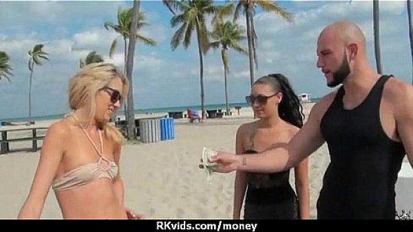 Sexy exhibitionist GFs are paid cash for some public fucking 23