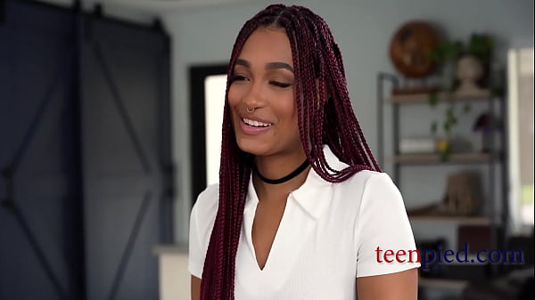 Ebony Teen's Secret Lover Is Her Stepdad's Friend