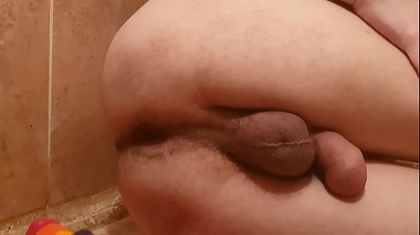 Sasha Earth fuck her big ass with toys in the bathroom solo anal stretching prostate massage 