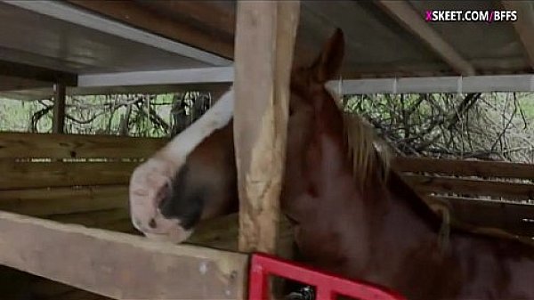 Sexy tee cowgirls fucked on turns by pervert dude in Stable