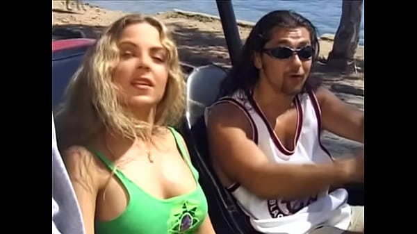 Busty Blonde Lydia Is with Two Guys Outdoors Having Sex