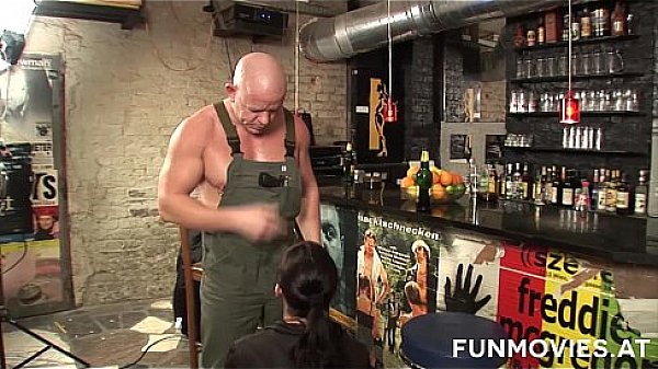 German Skinny bitch in bukkake shower