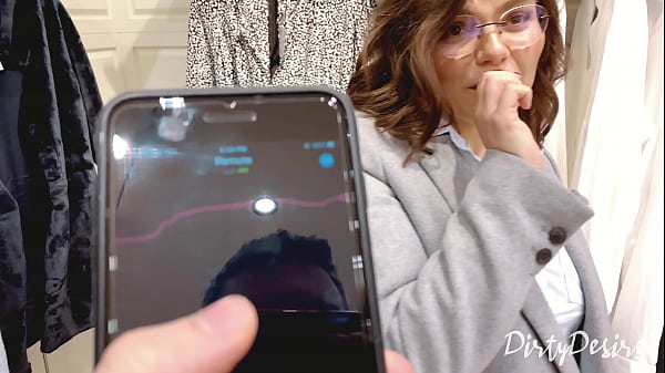 Sarah Sota sucks his dick in the chaning room and ends up with a mouth full of cum - public blow job